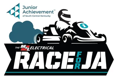 Person Karting above Race for JA logo